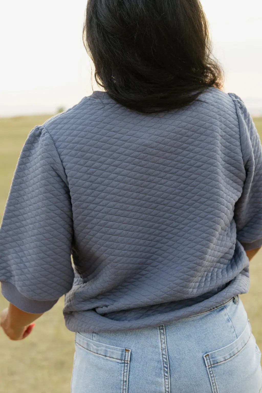 Dongguan Huoyoung Apparel Co Tops|Maternity Friendly<Addy Quilted Top-Stone Blue