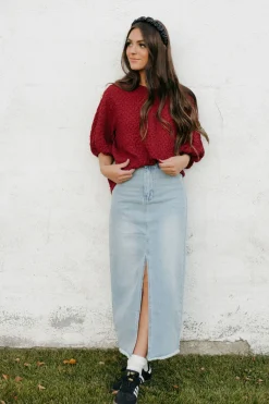 Dongguan Huoyoung Apparel Co Tops|Tops<Adrianne Top-Burgundy