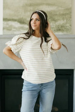Anniewear Maternity Friendly|Tops<Aimee Top-Ivory/Taupe