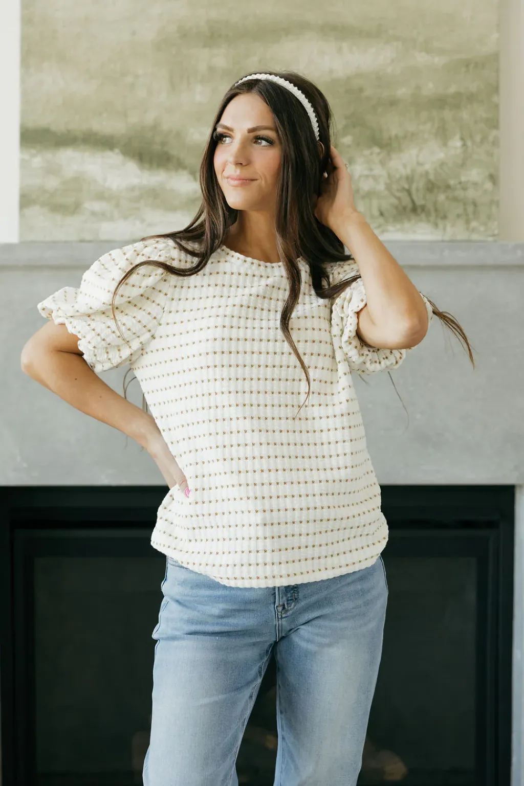 Anniewear Maternity Friendly|Tops<Aimee Top-Ivory/Taupe