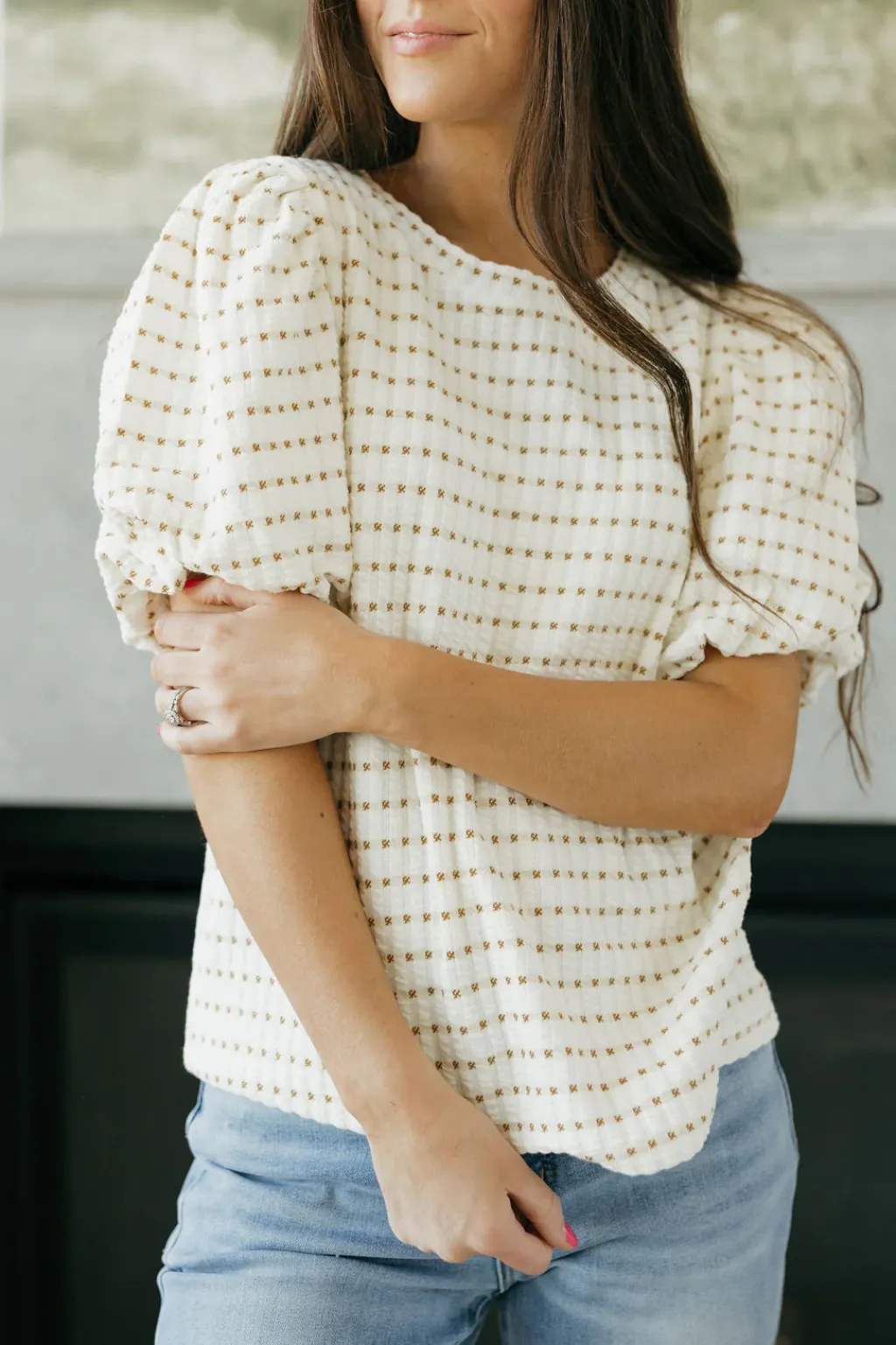Anniewear Maternity Friendly|Tops<Aimee Top-Ivory/Taupe
