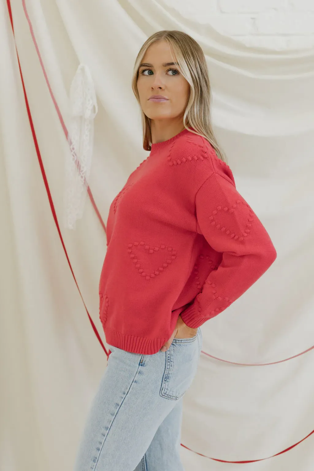 Dongguan Huoyoung Apparel Co Sweaters|Tops<All My Heart Sweater-Bright
