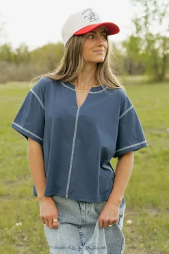 Dongguan Huoyoung Apparel Co Tops|Tops<Alyssa Top-Navy