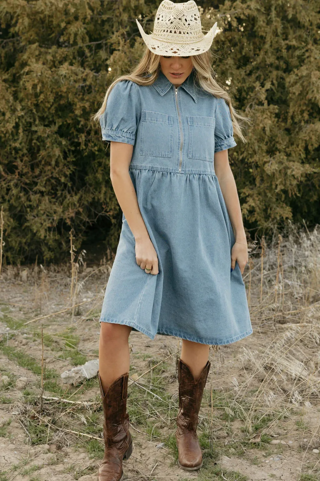 Tea N Rose Maternity Friendly|Nursing Friendly<Amabel Dress-Denim