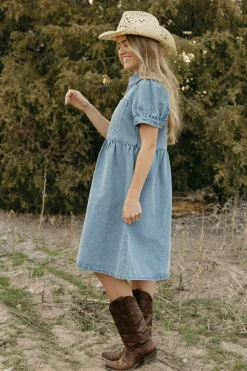 Tea N Rose Maternity Friendly|Nursing Friendly<Amabel Dress-Denim