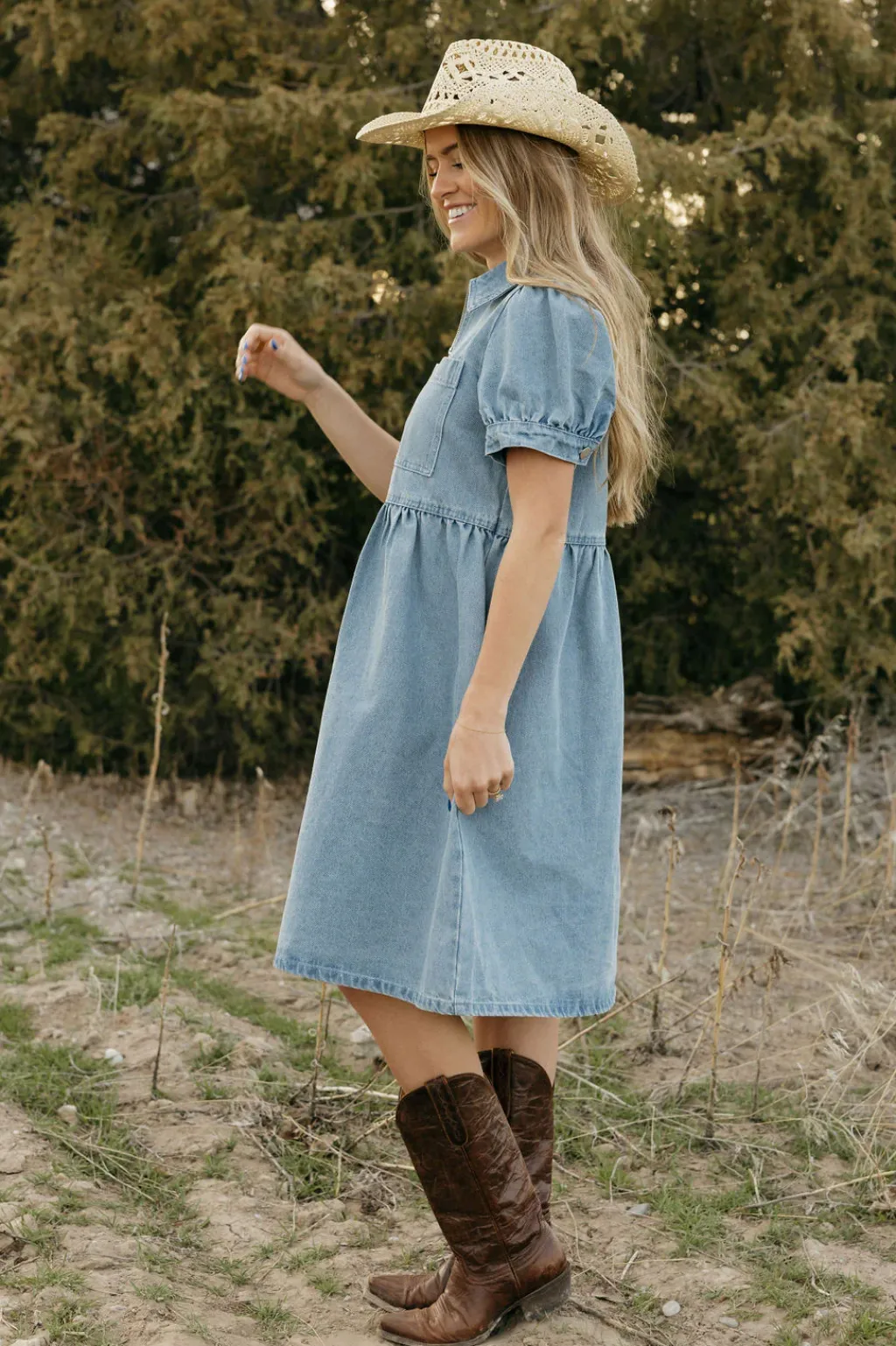 Tea N Rose Maternity Friendly|Nursing Friendly<Amabel Dress-Denim
