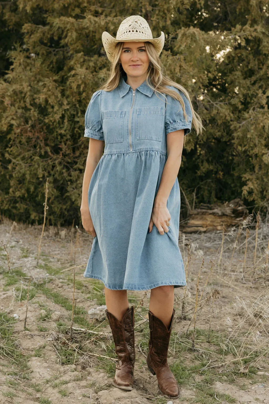 Tea N Rose Maternity Friendly|Nursing Friendly<Amabel Dress-Denim