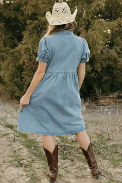 Tea N Rose Maternity Friendly|Nursing Friendly<Amabel Dress-Denim
