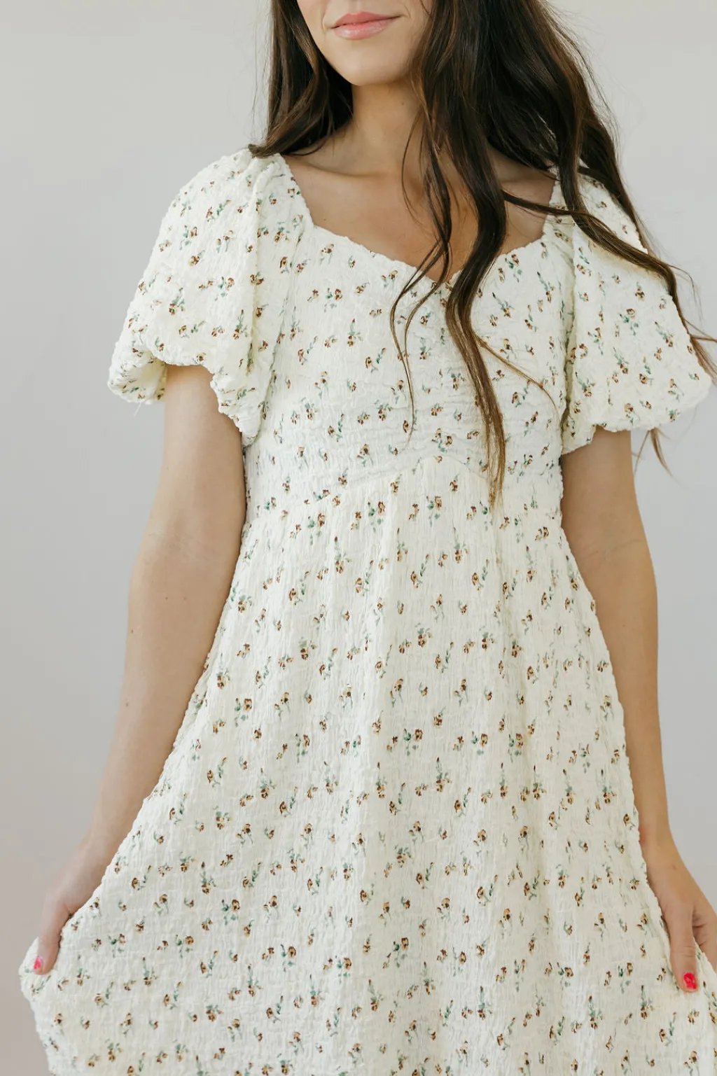 Tea N Rose Maternity Friendly|Dresses<Annabelle Dress-Cream Floral