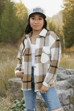 MISS SPARKLING Maternity Friendly|Nursing Friendly<Arwin Flannel-Tan
