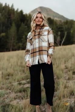 MISS SPARKLING Maternity Friendly|Nursing Friendly<Arwin Flannel-Tan