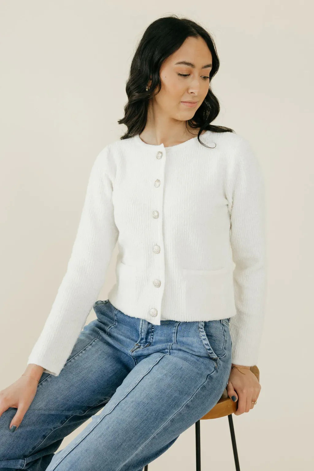 Blu Pepper Cardigans<Beckham Cardigan-Ivory