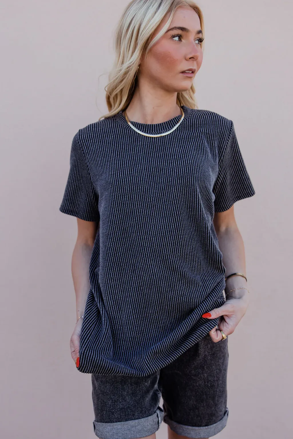 Tres Bien Maternity Friendly|Tees<Boone Top-Charcoal