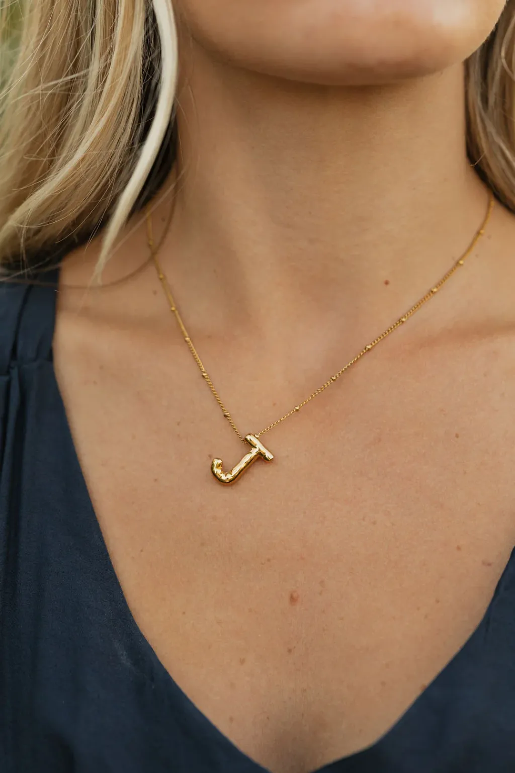 Ali Express Necklaces<Bubble Initial Necklace-Gold