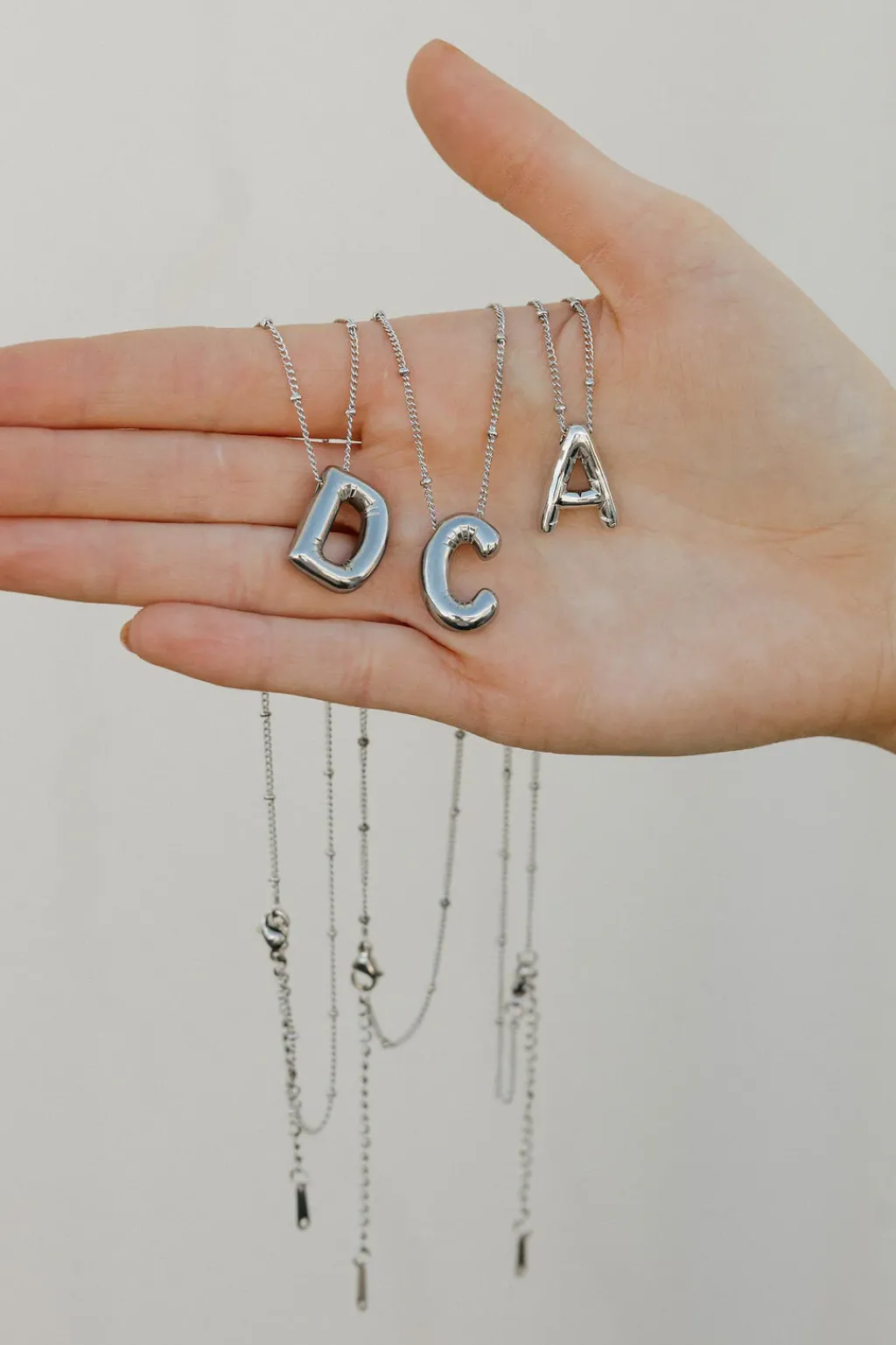 Ali Express Necklaces<Bubble Initial Necklace-Silver