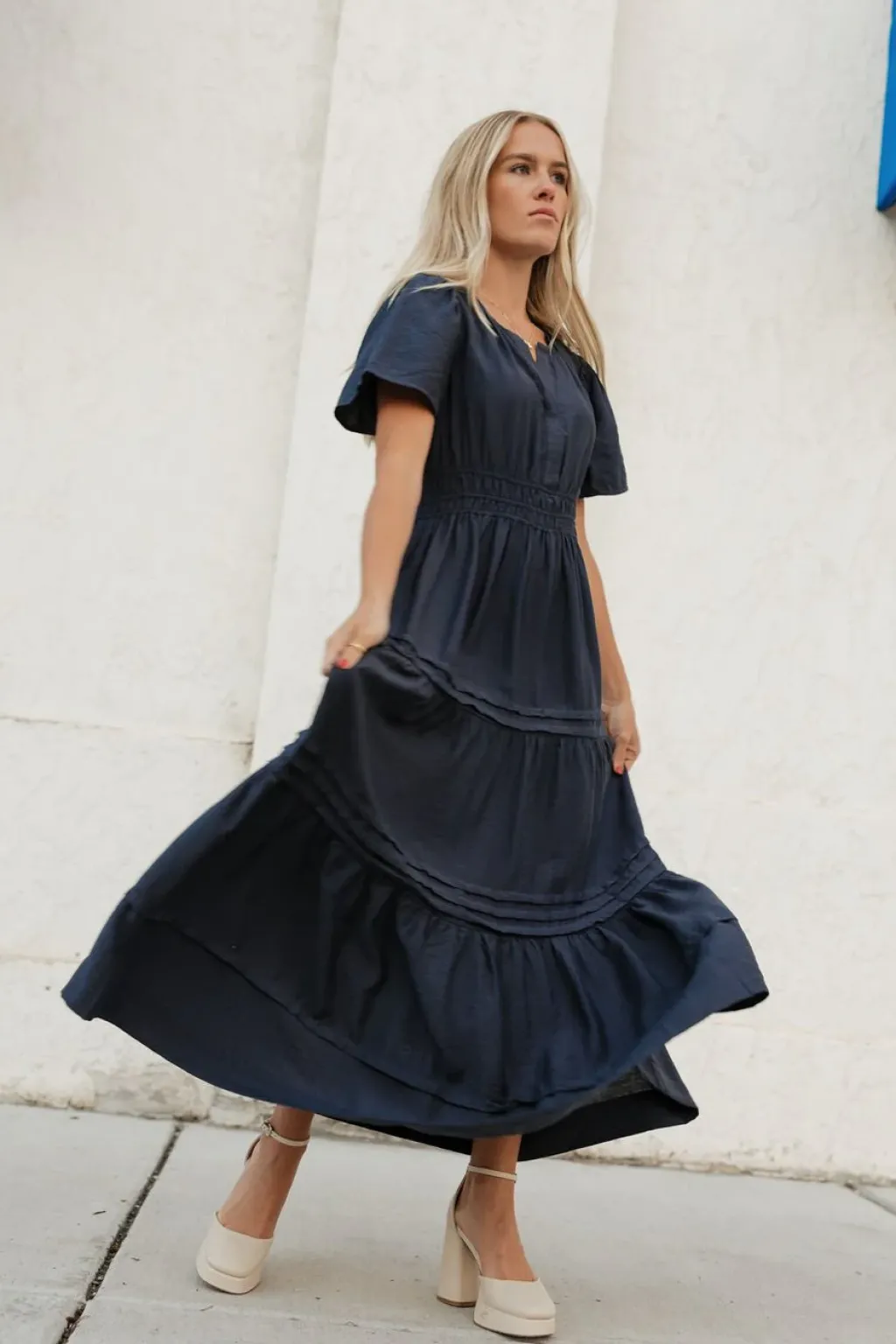 Dongguan Huoyoung Apparel Co Dresses|Maternity Friendly<Caribbean Dress-Navy