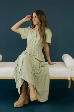 Dongguan Huoyoung Apparel Co Dresses|Maternity Friendly<Caribbean Dress-Sage