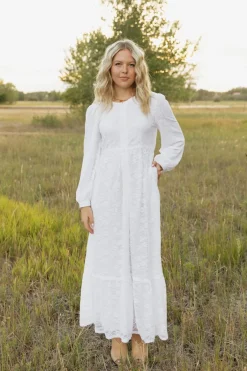 Tea N Rose Nursing Friendly|White Collection<Caroline Dress-