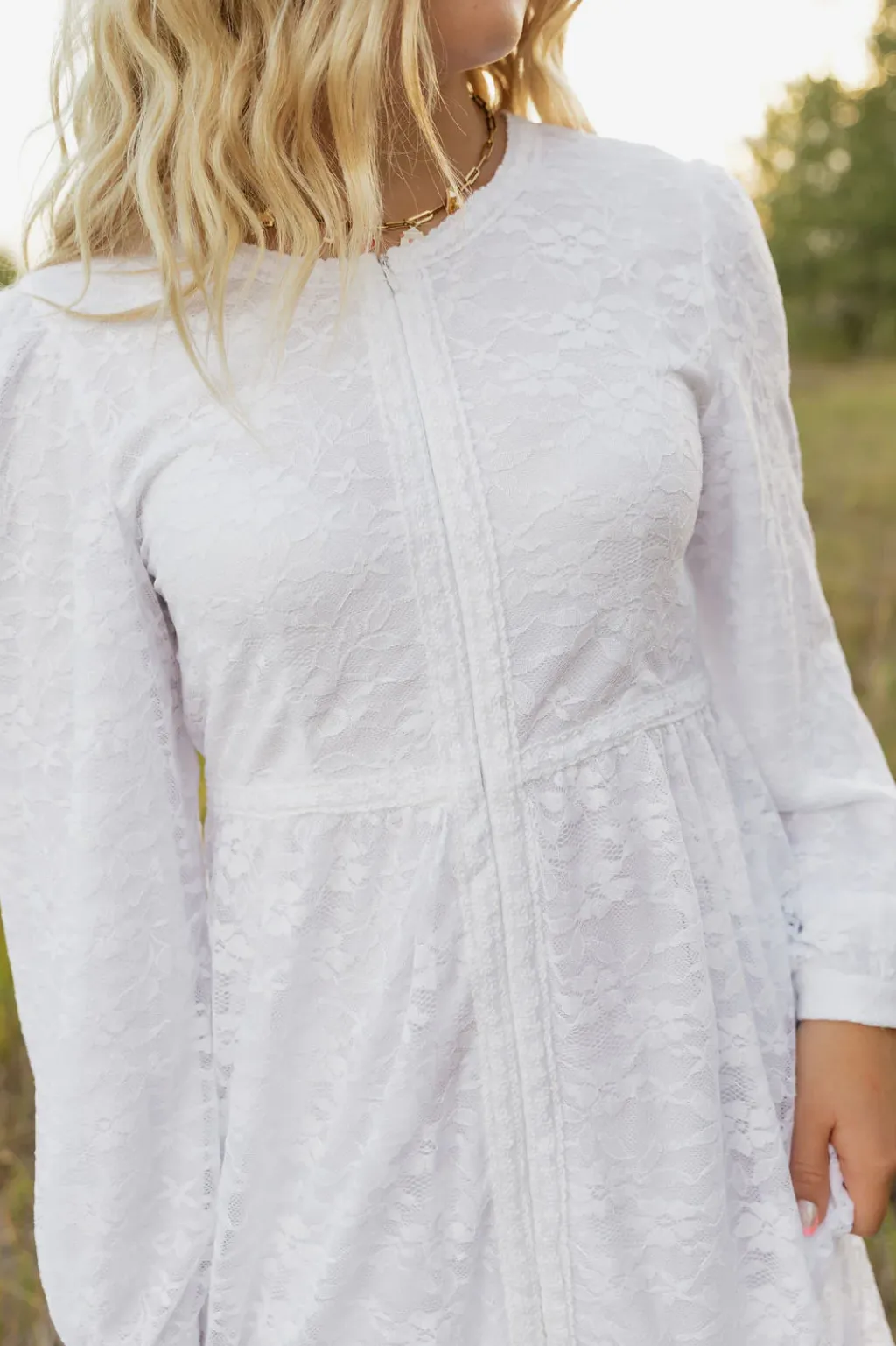 Tea N Rose Nursing Friendly|White Collection<Caroline Dress-