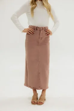Risen Bottoms|Skirts<Carsen Denim Skirt-Mauve
