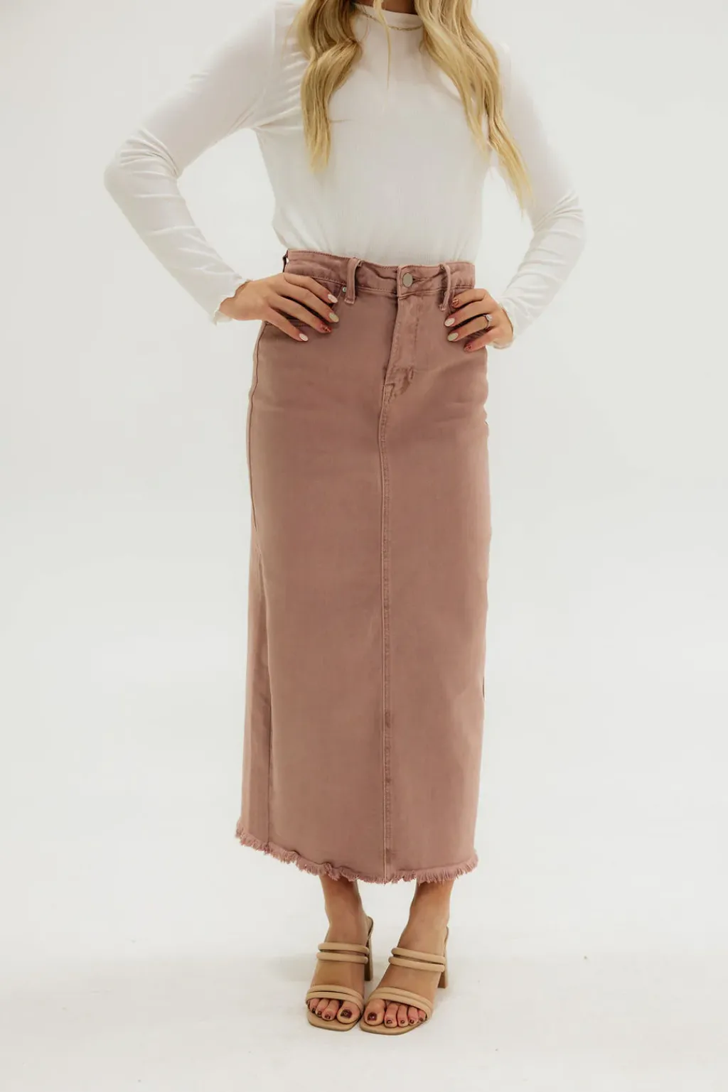 Risen Bottoms|Skirts<Carsen Denim Skirt-Mauve