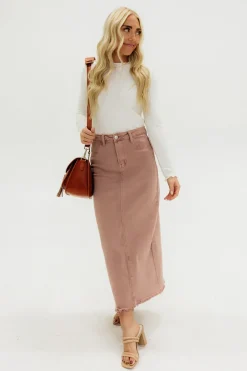 Risen Bottoms|Skirts<Carsen Denim Skirt-Mauve