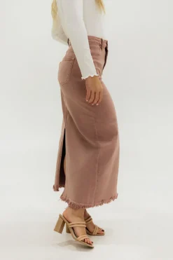 Risen Bottoms|Skirts<Carsen Denim Skirt-Mauve