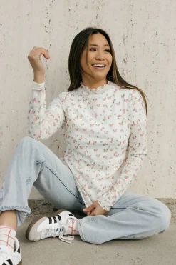Rareraw Maternity Friendly|Long Sleeve<Charlotte Top-Cream Floral