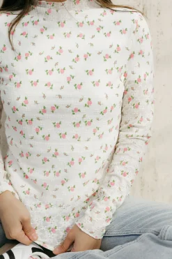 Rareraw Maternity Friendly|Long Sleeve<Charlotte Top-Cream Floral