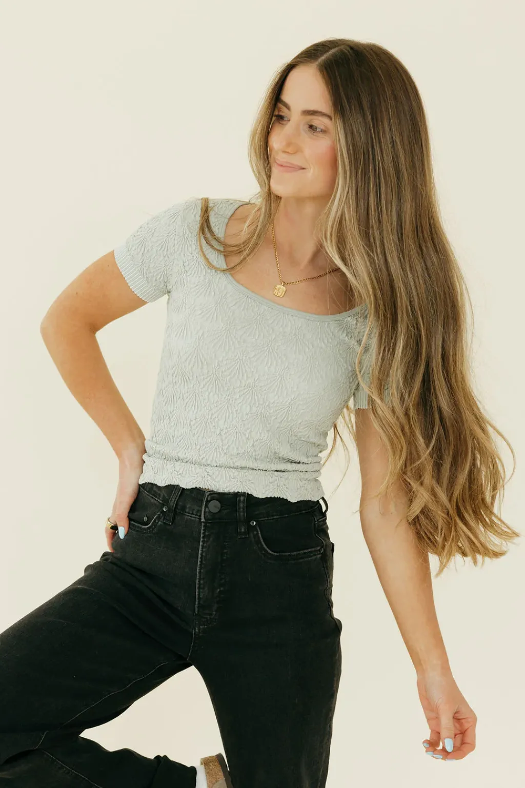 Hem & Thread Tees<Chelsey Top-Sage