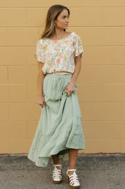 Camellia Skirts|Tees<Clover Skirt-Sage