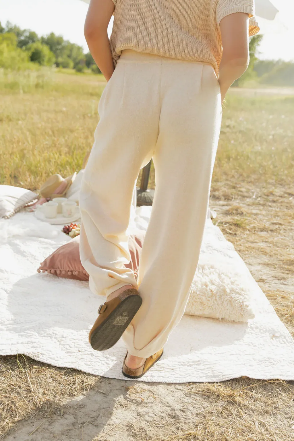 Tea N Rose Bottoms|Pants<Cole Pants-Ivory