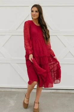Dongguan Huoyoung Apparel Co Maternity Friendly|Dresses<Curtis Dress-Maroon
