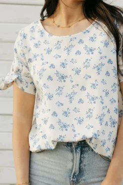 Les Amis Maternity Friendly|Tees<Destiny Top-Ivory/Blue