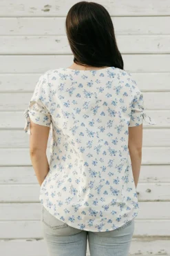 Les Amis Maternity Friendly|Tees<Destiny Top-Ivory/Blue