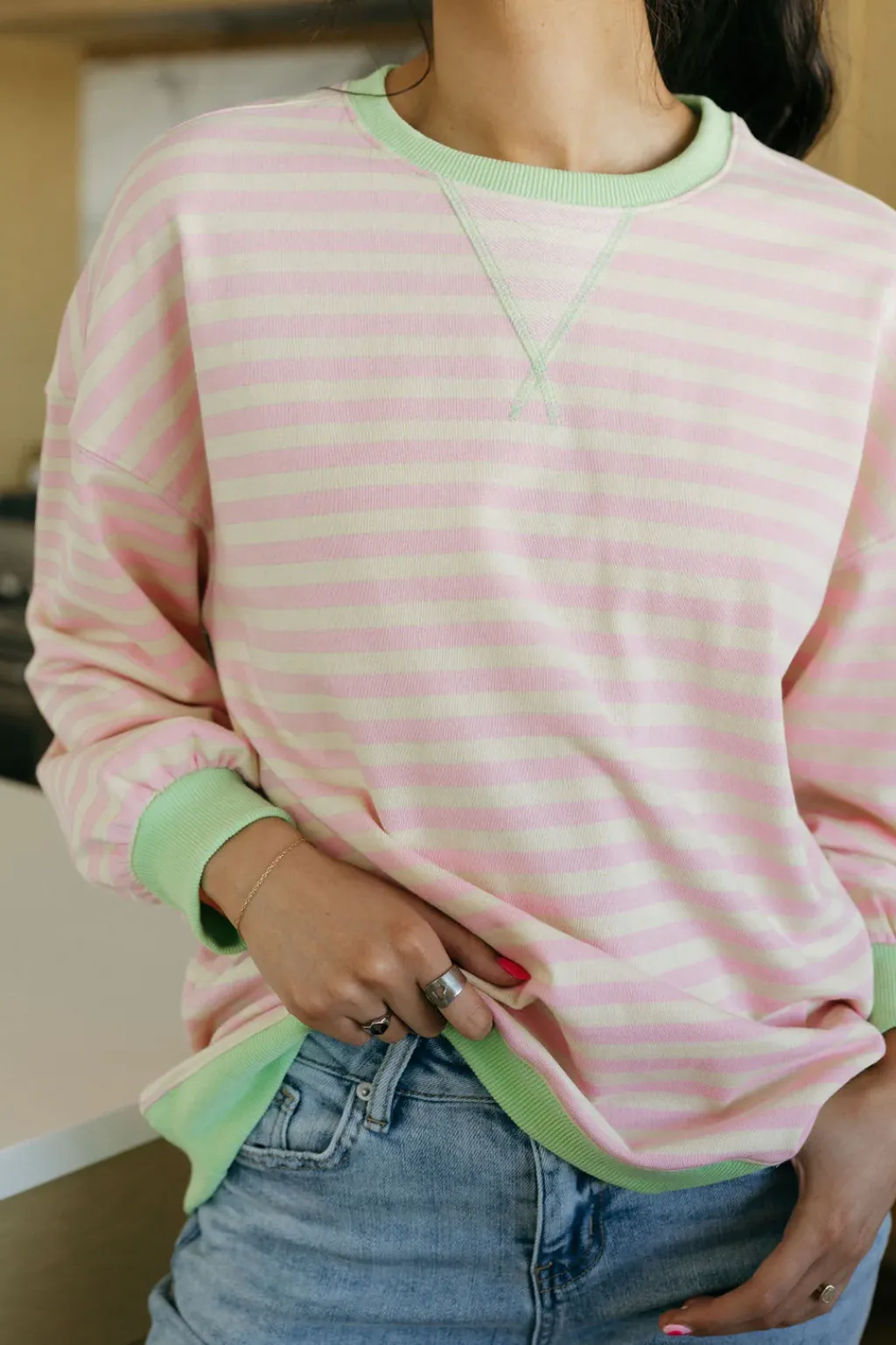 Sewn and Seen Long Sleeve<Erica Top-/Green