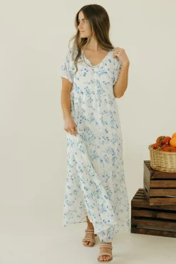 Dongguan Huoyoung Apparel Co Dresses|Maternity Friendly<Evie Dress-Ivory/Blue