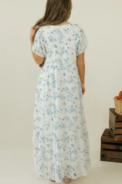 Dongguan Huoyoung Apparel Co Dresses|Maternity Friendly<Evie Dress-Ivory/Blue