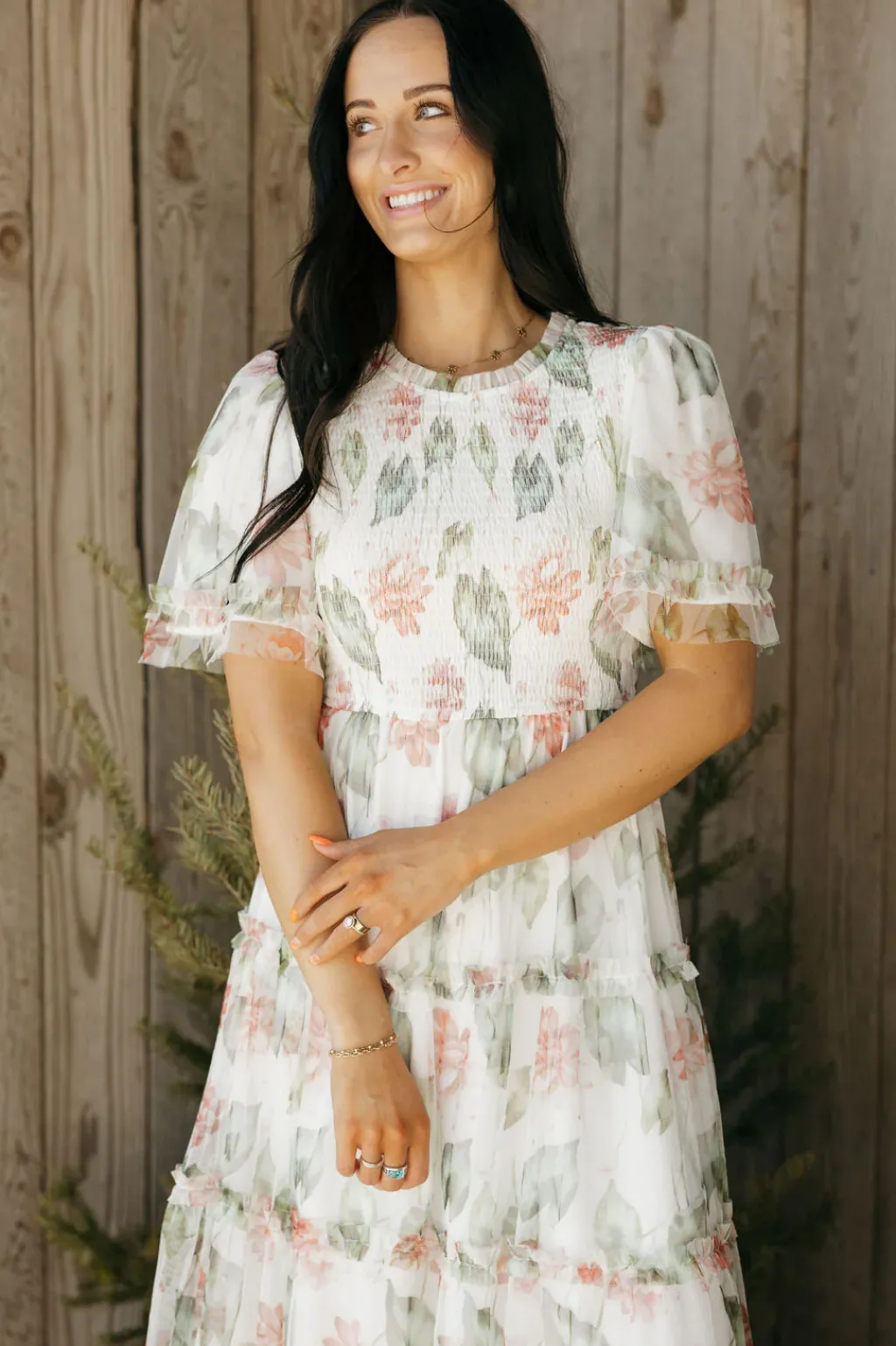 Tea N Rose Dresses|Maxi Dresses<Felicity Dress-Ivory Floral
