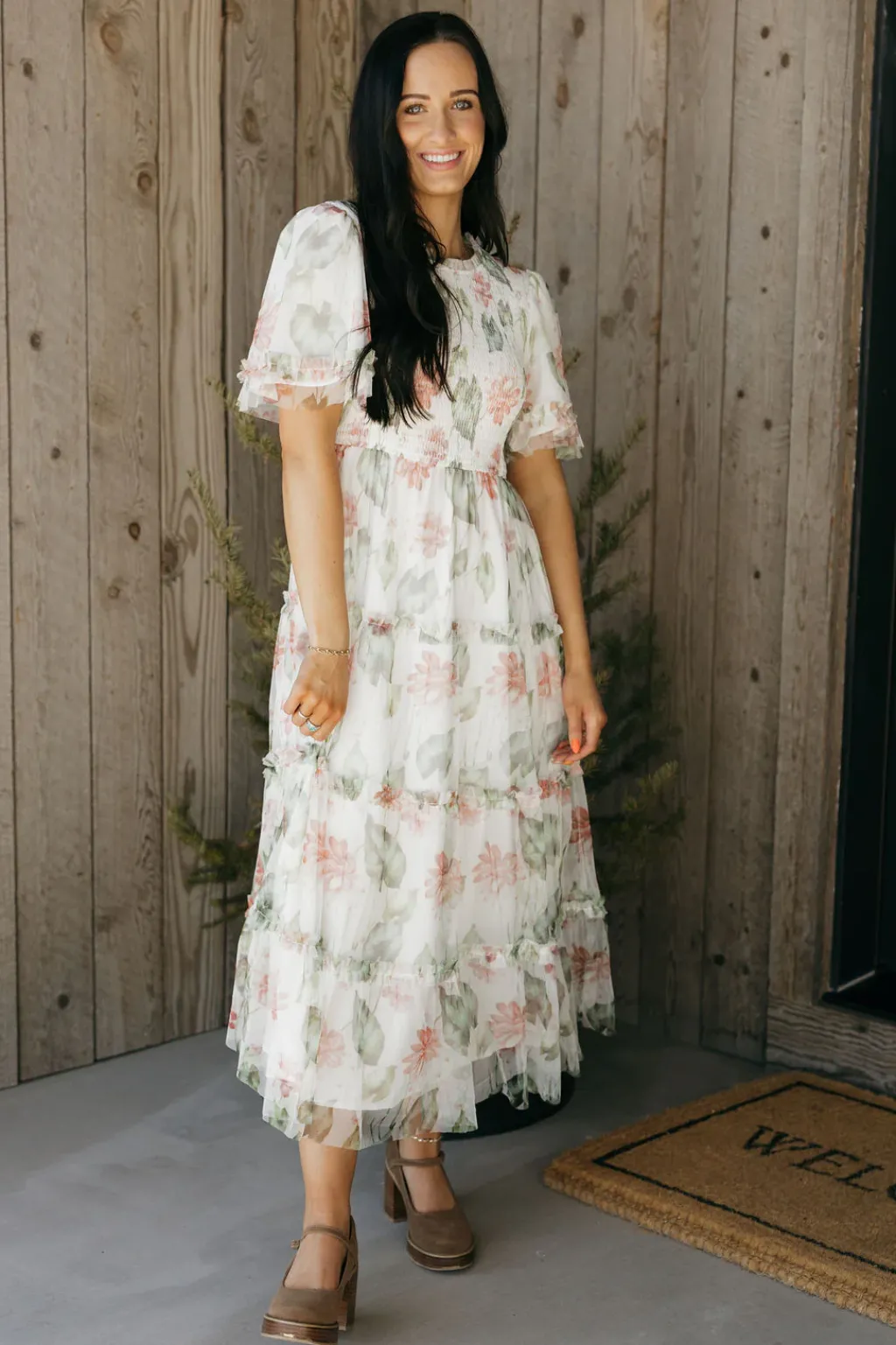Tea N Rose Dresses|Maxi Dresses<Felicity Dress-Ivory Floral