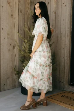 Tea N Rose Dresses|Maxi Dresses<Felicity Dress-Ivory Floral