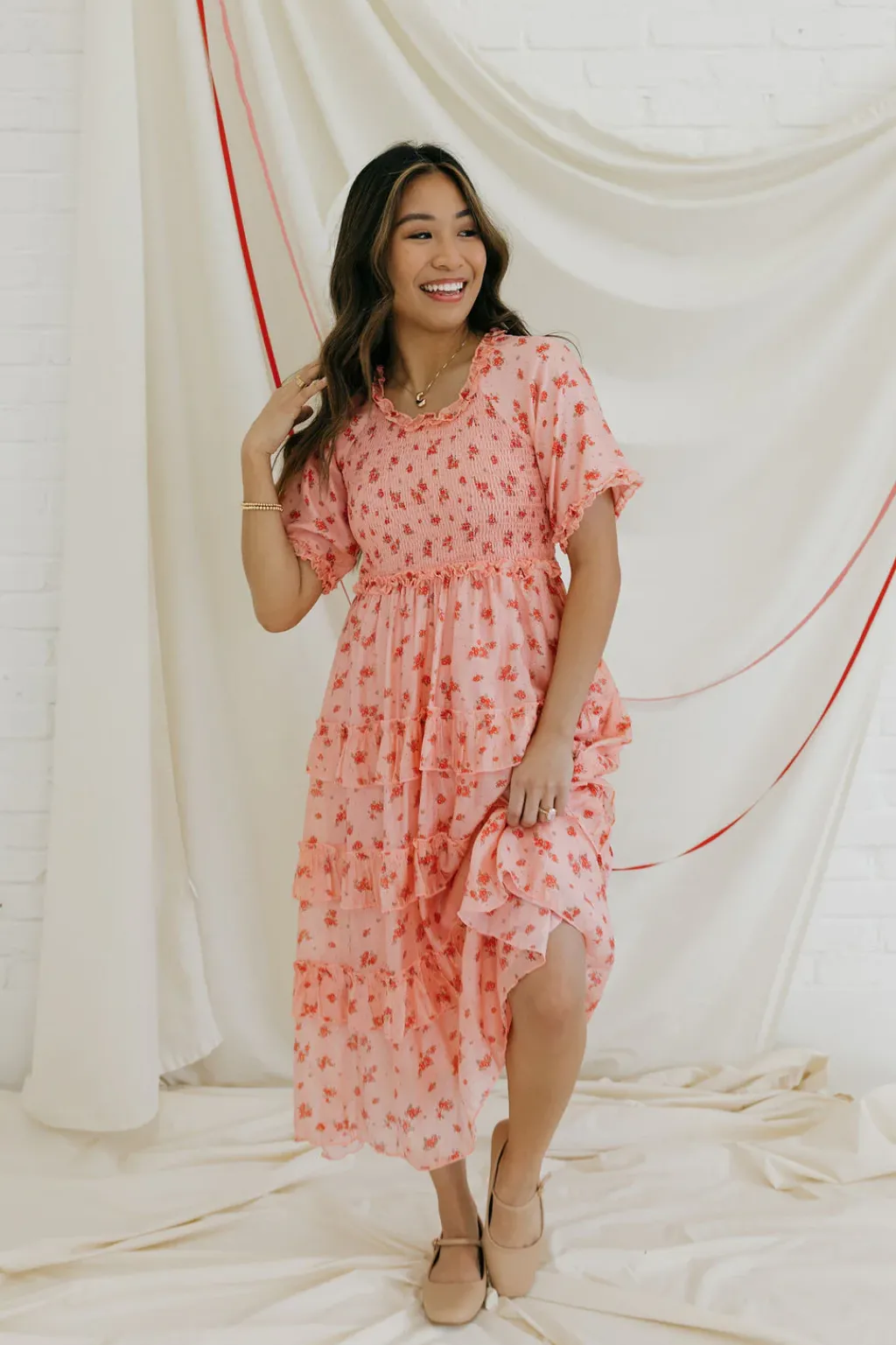 Dongguan Huoyoung Apparel Co Dresses|Dresses<Forever Yours Dress-Peach Multi