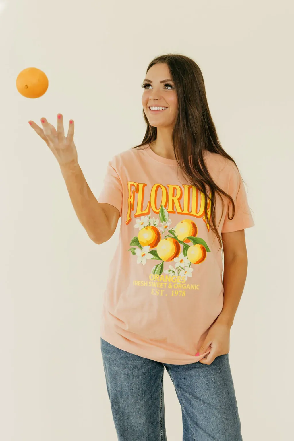 Alexis G. Maternity Friendly|Tops<Fresh Oranges Tee-Peach