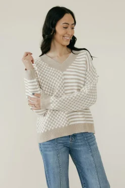 Buttermelon Sweaters<Haiden Sweater-Ivory/Taupe