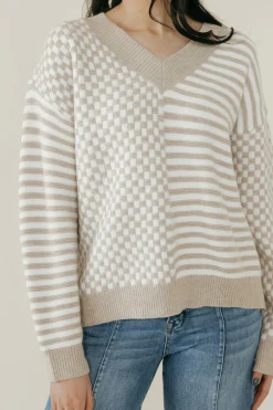 Buttermelon Sweaters<Haiden Sweater-Ivory/Taupe