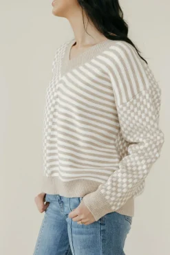 Buttermelon Sweaters<Haiden Sweater-Ivory/Taupe