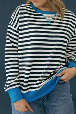 Hem & Thread Long Sleeve<Hale Top-Navy Stripe