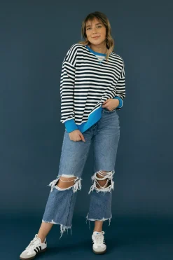 Hem & Thread Long Sleeve<Hale Top-Navy Stripe