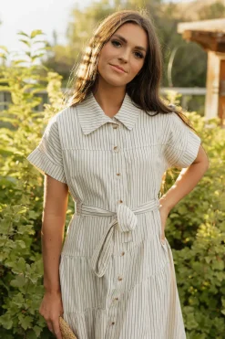 Polagram Nursing Friendly|Dresses<Harrison Dress-Cream/Black