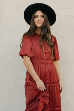 Tea N Rose Bridesmaid's Dresses|Wedding<Jannette Dress-Burnt Umber